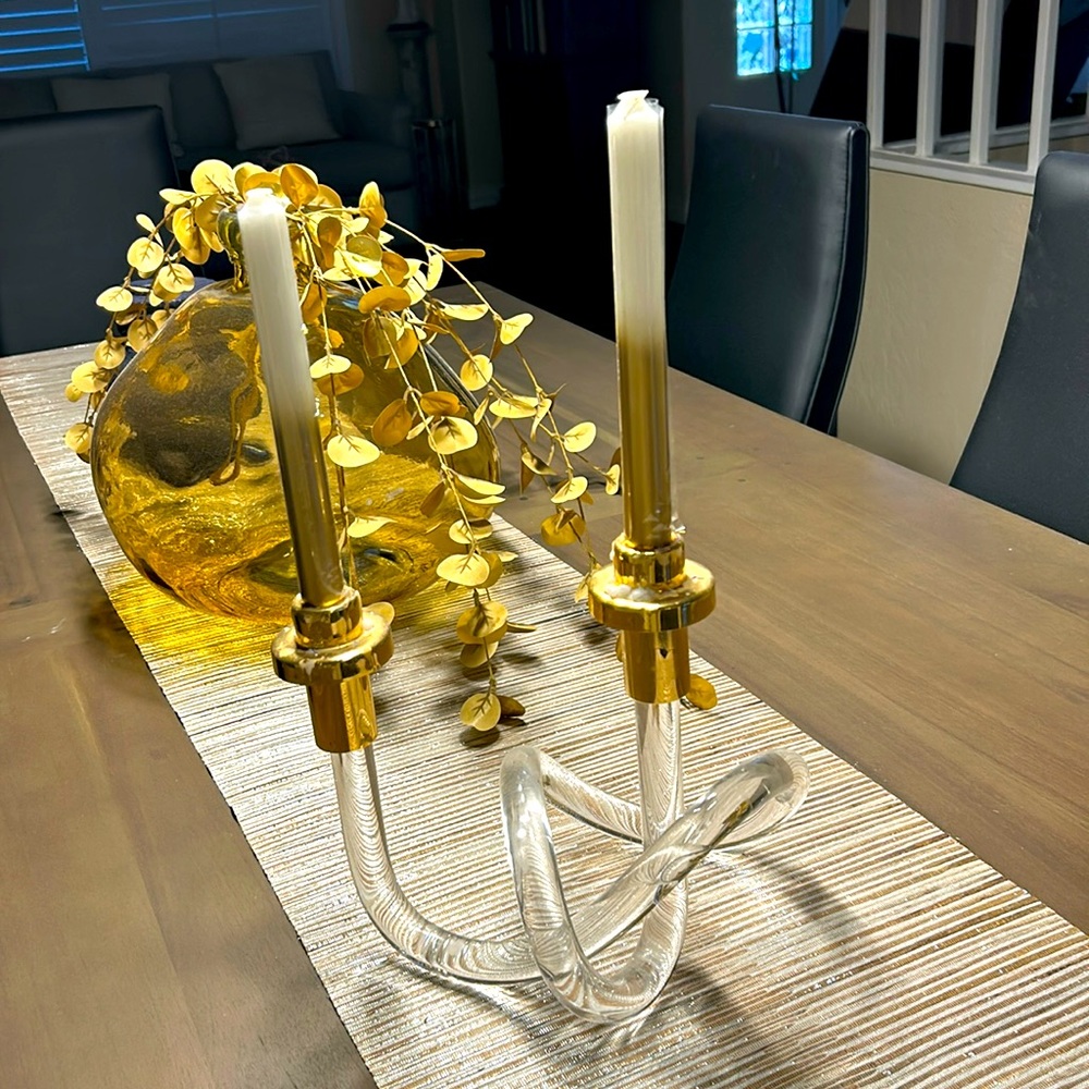 Mid-Century Acrylic Glass Candleholder  by Dorothy
Thorpe Only 1 not a set if 2.